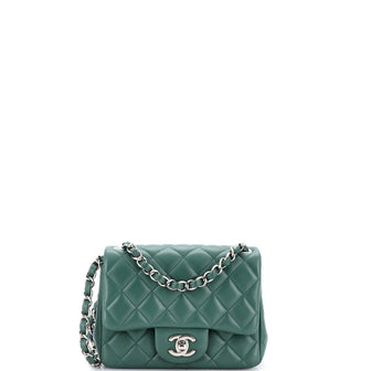 Chanel Square Classic Single Flap Bag Quilted Lambskin Mini