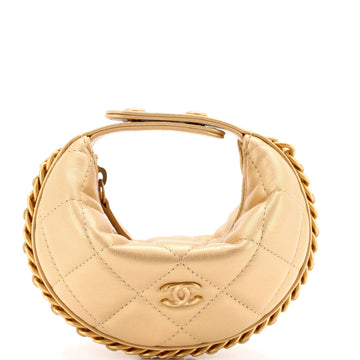 Chanel Chain Around Hobo Pouch Quilted Lambskin Extra Mini
