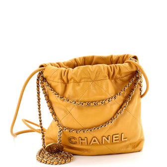 Chanel 22 Chain Hobo Quilted Calfskin Mini
