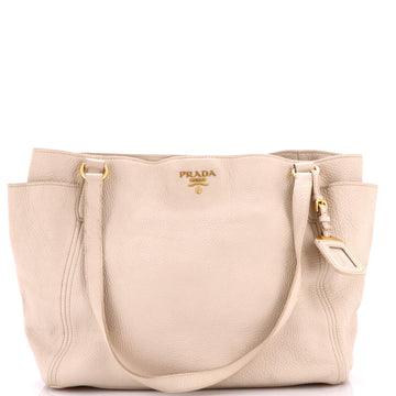 Prada Side Pocket Convertible Tote Vitello Daino Large