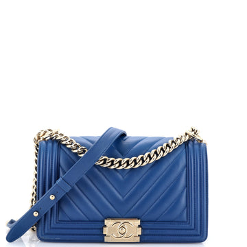 Chanel Boy Flap Bag Chevron Calfskin Old Medium