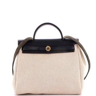 Hermes Herbag Zip Criss Viking Toile and Leather 31