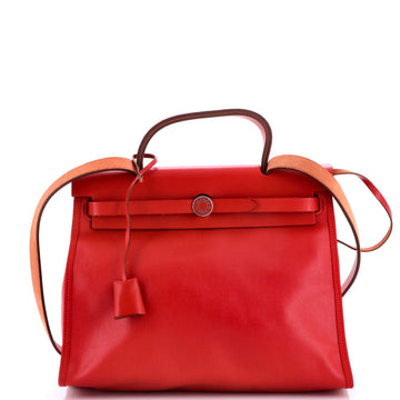 Hermes Herbag Zip Berline Vache Canvas and Leather 31