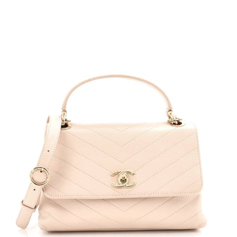 Chanel Chevron Chic Top Handle Bag Chevron Calfskin Small