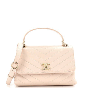 Chanel Chevron Chic Top Handle Bag Chevron Calfskin Small