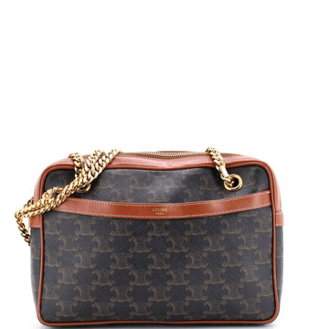 Celine Patapans Bag Triomphe Coated Canvas Small