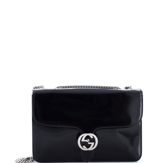 Gucci Interlocking Shoulder Bag Patent Medium