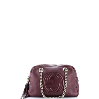 Gucci Soho Chain Zip Shoulder Bag Leather Small
