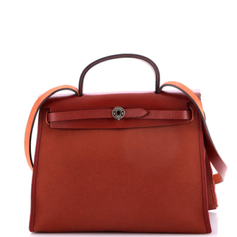 Hermes Herbag Zip Leather and Toile 31