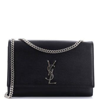 Saint Laurent Classic Monogram Crossbody Bag Grainy Leather Large