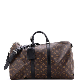 Louis Vuitton Keepall Bandouliere Bag Macassar Monogram Canvas 45