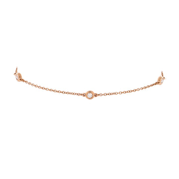 Tiffany & Co. Elsa Peretti Diamonds by the Yard 3 Stone Bracelet 18K Rose Gold with Diamonds