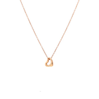 Tiffany & Co. Elsa Peretti Open Heart Pendant Necklace 18K Rose Gold 7mm