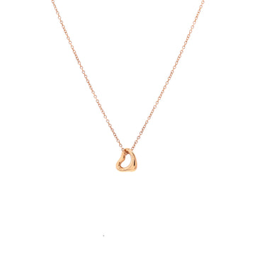 Tiffany & Co. Elsa Peretti Open Heart Pendant Necklace 18K Rose Gold 7mm