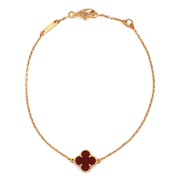 Van Cleef & Arpels Sweet Alhambra Bracelet 18K Rose Gold and Carnelian