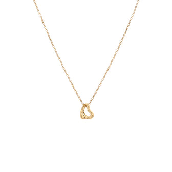 Tiffany & Co. Elsa Peretti Open Heart Pendant Necklace 18K Yellow Gold 7mm