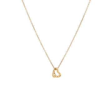 Tiffany & Co. Elsa Peretti Open Heart Pendant Necklace 18K Yellow Gold 7mm