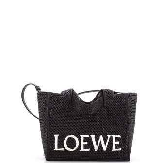 Loewe Paula's Ibiza Logo Convertible Tote Raffia Mini