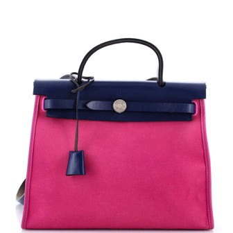 Hermes Herbag Zip Leather and Toile 31