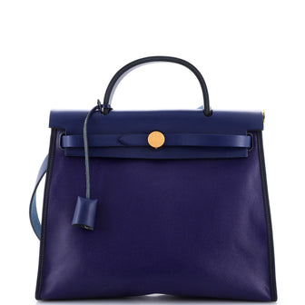 Hermes Herbag Zip Berline Vache Canvas and Leather 31