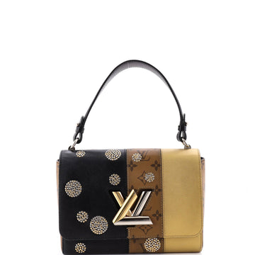 Louis Vuitton Twist Handbag Limited Edition Studded Reverse Monogram Canvas and Leather MM