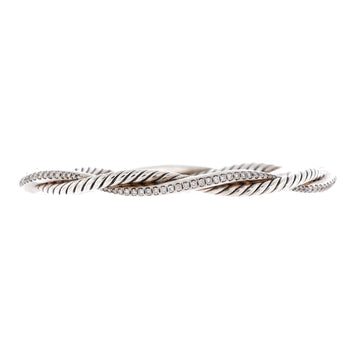 David Yurman Petite Infinity Bracelet Sterling Silver with Diamonds 4.4MM