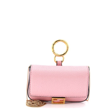 Fendi Chain Baguette Charm Bag Leather Nano