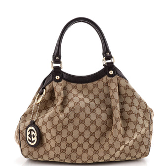 Gucci Sukey Tote GG Canvas with Leather Medium