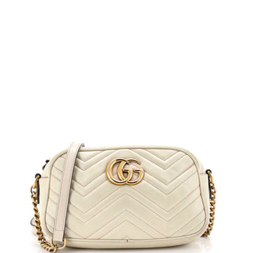 Gucci GG Marmont Shoulder Bag Chevron Iridescent Leather Small