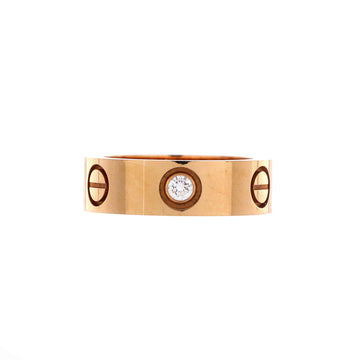 Cartier Love 3 Diamonds Band Ring 18K Rose Gold with Diamonds