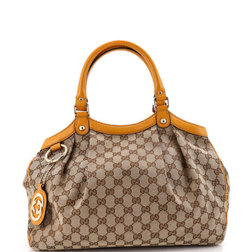 Gucci Sukey Tote GG Canvas with Leather Medium