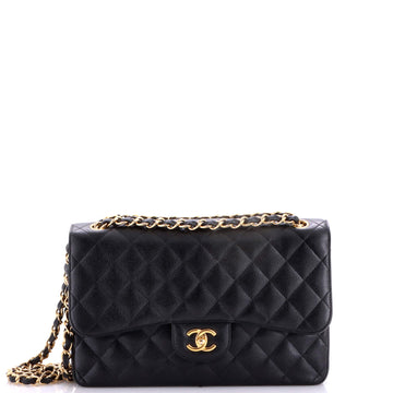 Chanel Classic Double Flap Bag Quilted Caviar Jumbo