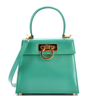 Salvatore Ferragamo Gancini Convertible Top Handle Bag Leather Mini