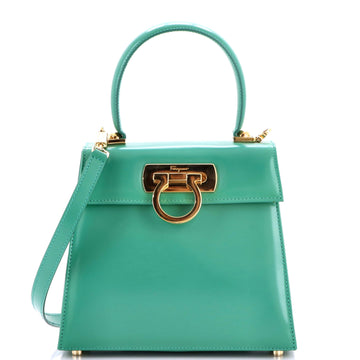 Salvatore Ferragamo Gancini Convertible Top Handle Bag Leather Mini
