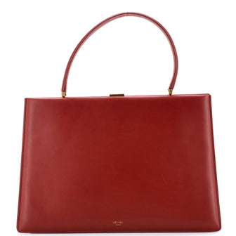 Celine Clasp Top Handle Bag Leather Medium