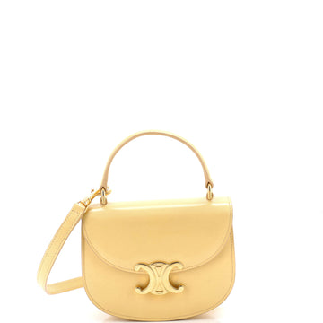 Celine Triomphe Besace Clea Top Handle Flap Bag Leather Mini