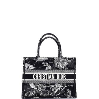 Christian Dior Book Tote Embroidered Canvas Small