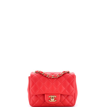 Chanel Square Classic Single Flap Bag Quilted Lambskin Mini