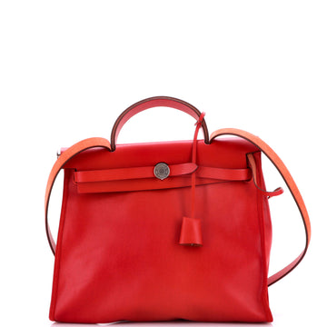 Hermes Herbag Zip Berline Vache Canvas and Leather 31