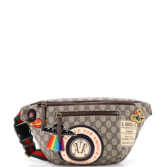 Gucci Courrier Zip Belt Bag GG Coated Canvas with Applique