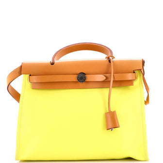 Hermes Herbag Zip Berline Vache Canvas and Leather 31