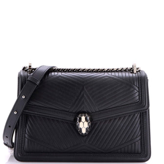 Bvlgari Serpenti Forever Shoulder Bag Quilted Leather Small