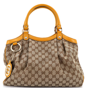 Gucci Sukey Tote GG Canvas with Leather Medium