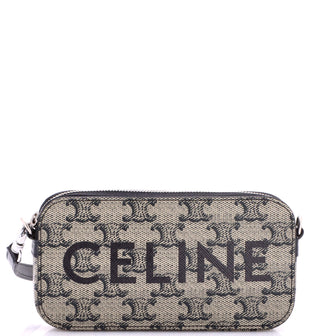 Celine Horizontal Pouch Crossbody Bag Logo Triomphe Coated Canvas