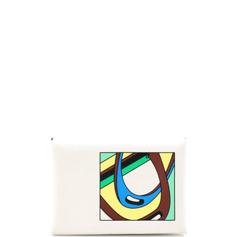 Hermes Calvi Duo Card Holder Printed Leather