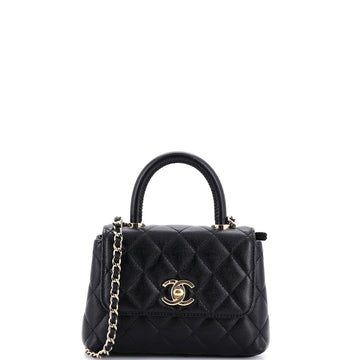 Chanel Coco Top Handle Bag Quilted Caviar Extra Mini