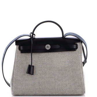 Hermes Herbag Zip Criss Viking Toile and Leather 31