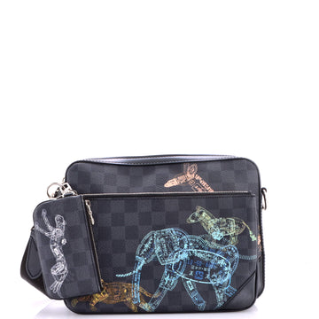 Louis Vuitton Trio Messenger Bag Limited Edition Wild Animals Damier Graphite
