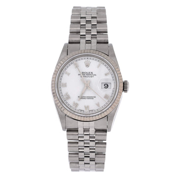 Rolex Oyster Perpetual Datejust Automatic Watch Stainless Steel and White Gold 36