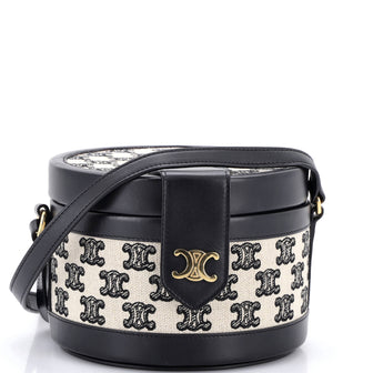 Celine Tambour Bag Triomphe Canvas Medium
